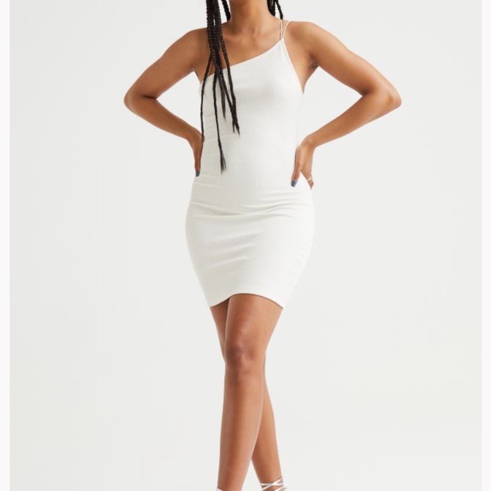NWT H&M Ribbed One Shoulder Dress - Picture 1 of 4